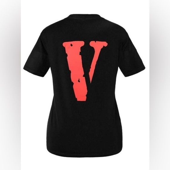 Orangish/Red V Black Short Sleeve T-Shirt - Picture 4 of 4